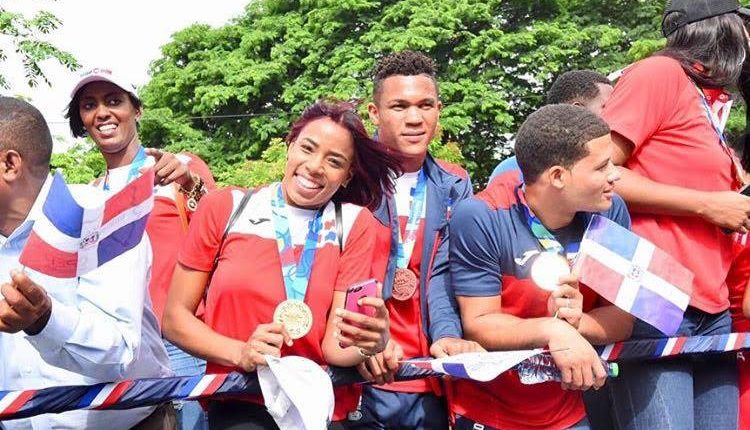 Celebración de la delegación dominicana en Barranquilla 2018.